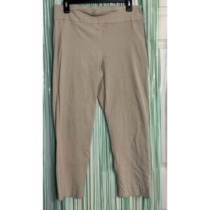 Crown & Ivy Petite Pull-on Khaki Capris, Stretch Waist, 12P